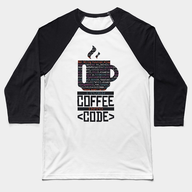 Coffee Coder Baseball T-Shirt by Urban_Vintage